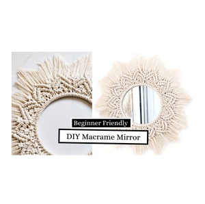 Miroir au design élégant, style bohème, franges en macramé, décoration murale ronde, décoration artistique pour les maisons, les hôtels, les maisons d'hôtes, les stations balnéaires, etc. - Product Image 4