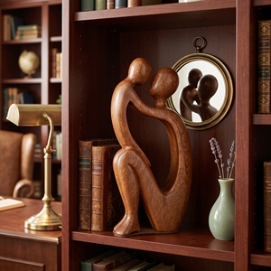 <b>Small</b> Wooden Statue Parent Child Abstract Suar Wood Family Figurine Handmade Sculpture Bali Craft Home Decoration Gift <b>Ornament</b> - Product Image 4