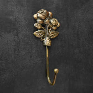 Antique Brass Flower <b>Wall</b> <b>Hook</b> Decorative Metal Coat Hat Key Hanger Vintage Home <b>Wall</b> Mount <b>Hook</b> - Product Image 6