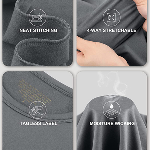 Vente en gros de sous-vêtements longs personnalisés pour femmes, manches longues, décontractés, printemps/été, en coton doux de haute qualité, respirants, tricotés, anti-boulochage - Product Image 2