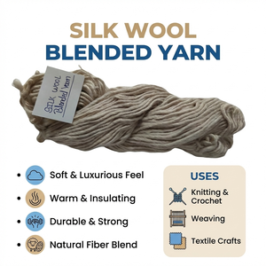 Hilo de Seda de Morera y Lana de Primera Calidad, Mezcla de Una Sola Capa, Suave y Brillante, para Tejer Bufandas y Chales - Product Image 6