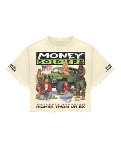 T-shirt Money Soldiers Atlanta Georgia Crop, coupe classique, sans manches, sérigraphié, vierge, unisexe, en jersey de coton, col rond - Product Image 1