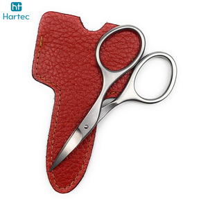 Pochette en cuir de luxe, ciseaux à cuticules et à ongles en acier inoxydable, outil de manucure de haute précision, ciseaux à ongles avec manche en acier - Product Image 3