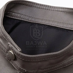 Veste en cuir de haute qualité, style streetwear décontracté, avec fermeture éclair, résistante au vent, pour l'hiver, idéale pour la moto et les commandes en gros - Product Image 3