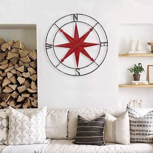 Brújula Redonda de Metal, Arte Decorativo de Pared, Escultura Colgante para Sala de Estar, Dormitorio, Oficina, Decoración del Hogar - Product Image 6