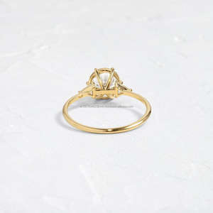 IGI/GIA Lab Grown Cut Diamond Vintage 14K Anillo de boda/compromiso amarillo Unisex Oro blanco fino para fiesta de aniversario-Worthy - Product Image 4