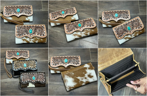 Portefeuille-bracelet en cuir de vachette fait main, style le plus récent, vente en gros, pour femmes, design western, pochette tendance - Product Image 3