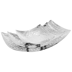 Assiette de service en métal faite à la main, forme irrégulière, design minimaliste poli, couleur unie, vaisselle et assiettes - Product Image 2