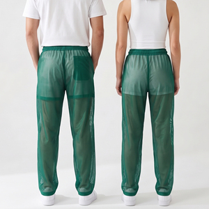 Manufacture Sheer Mesh <b>Pants</b> Unisex 100% Polyester Lightweight <b>Summer</b> See Through <b>Pants</b> Unisex Elastic Waist Transparent <b>Pants</b> - Product Image 2