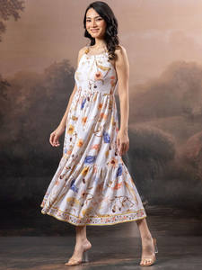 Nuevo Vestido Midi Elegante y Moderno para Mujer, Ajustado, sin Tirantes, con Estampado Floral en Contraste, Sexy, para Verano - Product Image 4