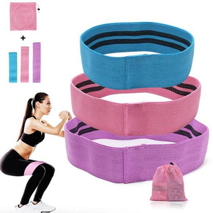 Bandas de resistencia de tela para ejercicios de yoga y gimnasio, color rosa, precio de fábrica con MOQ bajo. - Product Image 2