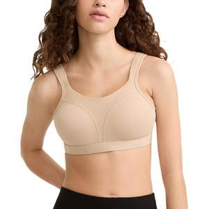 Full Support Extreme Control Nude Sports Bra Womens <b>Plus</b> <b>Size</b> Breathable <b>Mesh</b> Workout Gym Running <b>Tops</b> - Product Image 1