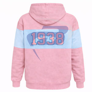 เสื้อฮู้ดแจ็คแอนด์จิลออฟอเมริกา ซอร์โรริตี้ พาแนล ฮู้ดดี้ สีชมพูและฟ้าอ่อน สำหรับฤดูหนาว ดีไซน์ปักลายแบบครอปปิ้ง พร้อมขอบปักลาย สำหรับชุดนักศึกษา - Product Image 2