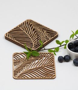 Rustic Mango Wood Coaster Set Designed For Modern Homes Restaurants Cafes And Dining Spaces - Product Image 1