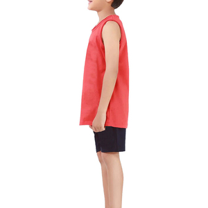 High Quality <b>Boys</b> Casual Tank Top Gym Workout Wear Slightly Cropped 100% Cotton Quick Dry & Breathable Customizable - Product Image 1