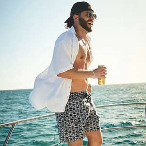 <b>Mens</b> Luxury Solid Eco-Friendly Safari Style Swim <b>Trunks</b> Quick Dry Beach Shorts Summer Board Shorts OEM Wholesale Swimwear - Product Image 2