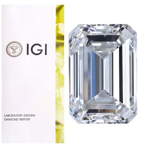Diamant de laboratoire de luxe taille émeraude, taille étagée, rectangulaire, pierre précieuse lâche, diamant blanc étincelant pour joaillerie fine - Product Image 2