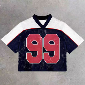 Custom Football Jersey Men <b>Tshirt</b> Boxy Fit Streetwear Oversized Vintage Sublimation Mesh <b>Polyester</b> Soccer Jersey T Shirts - Product Image 5