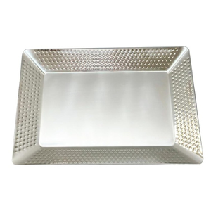 Handcrafted Hammered Stainless Steel Serving <b>Tray</b> Rectangular Metal Food Display Platter Luxury Hotel Restaurant Catering <b>Dinner</b> - Product Image 5