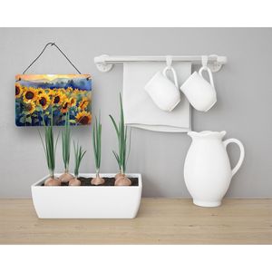 Nouveau multicolore tournesols aquarelle tenture murale imprime aluminium métal signe pour cuisine Bar salle de bain décor à la maison 8HX12W - Product Image 3