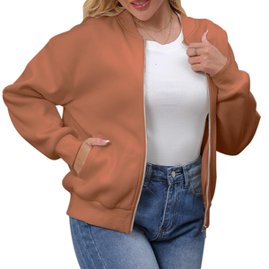 Solid Color Women Bomber <b>Jacket</b> Comfortable <b>Lightweight</b> Zip Front Casual Wear <b>Ladies</b> Bomber <b>Jacket</b> for Streetwear Fashion - Product Image 6