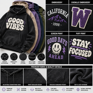 Sudadera con Capucha Personalizada con Estampado Puff, Marca Privada OEM, Logotipo 3D en Relieve, Sudadera de Estilo Urbano de Gran Gramaje, Fabricante - Product Image 3