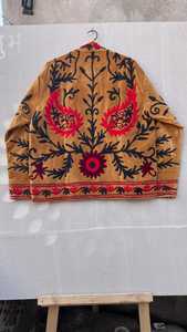 good looking Suzani Velvet Jacket brown Floral Embroidery Boho Coat Boho Suzani Coat Floral Suzani Jacket <b>Unique</b> <b>Gift</b> <b>For</b> <b>Her</b> - Product Image 2