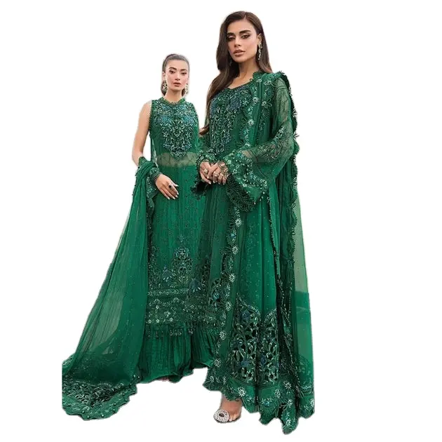 Зеленая индийская и Пакистанская одежда из Пакистана, отличное качество, платье Shalwar Kameez by WS INTERNATIONAL, Новое цветное платье