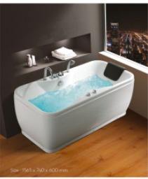 Bañera de Hidromasaje Premium para 2 Personas, Diseño Rectangular con Almohadas Ergonómicas para Spa en Casa - Product Image 3