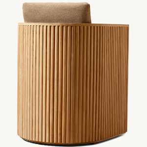 Fauteuil simple carré moderne avec mousse souple et structure en bois de teck, mobilier de villa écologique, confortable à assister sur. - Product Image 1