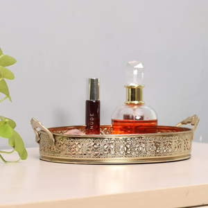 Plateau de rangement rectangulaire en métal avec découpe laser, finition polie, style moderne, à un seul niveau, pour la cuisine et la salle de bain, pour la vaisselle - Product Image 5
