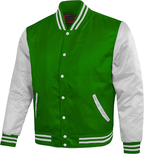 เสื้อแจ็คเก็ตบาสเก็ตบอลสไตล์ Letterman ผ้าซาตินพรีเมียม ออกแบบเองได้ สำหรับผู้ใหญ่ เด็ก และเด็กเล็ก พร้อมปักลายเชนิลล์ตามสั่ง - Product Image 3