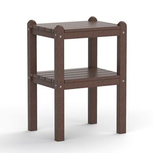 Tavolo Laterale Rettangolare da Esterno in HDPE con Doppio Lato Utilizzabile, Tavolo da Patio - Product Image 3