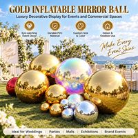 Personnalisé Géant Or Argent Couleur Réfléchissante Brillant Décoratif pvc Gonflable boule miroir pour événement boule miroir