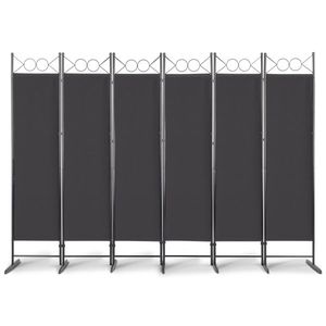 Paravento Pieghevole a 4 Pannelli 6FT in Tessuto Poliestere 160g con Telaio in Acciaio al Carbonio e Piedini in Plastica Nera - Product Image 1