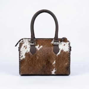 Sac de voyage mini Speedy vintage personnalisé en cuir véritable 100% avec fourrure, sac de week-end, sac de nuit, sac à main élégant pour affaires et voyages - Product Image 4