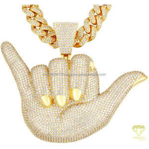 จี้มือแฟชั่นที่มีรูปแบบหินเต็มรูปแบบและเพชร VVS Moissanite ที่ยอดเยี่ยม - Product Image 6