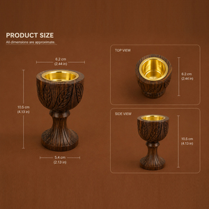 Élégant ensemble de brûleurs d'encens en bois avec gravures de feuilles, socles cannelés et coupelles métalliques dorées pour l'aromathérapie - Product Image 3