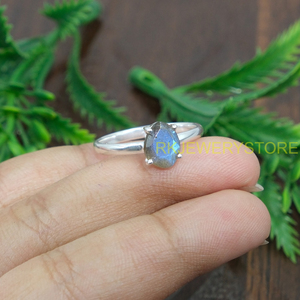Natural <b>Labradorite</b> <b>Ring</b> Pure 925 Sterling Silver <b>Ring</b> Handmade Design <b>Ring</b> Gemstone <b>Ring</b> <b>Labradorite</b> Jewelry Christmas Gift for - Product Image 6