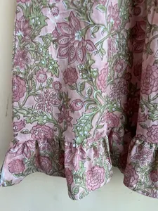 Blusa de algodón floral informal con estampado de bloques a mano para mujer, prendas de vestir cortas hechas a mano con bordado - Product Image 6