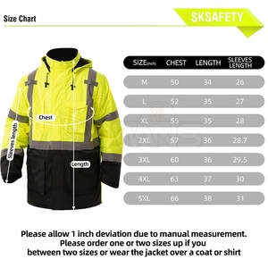 เสื้อแจ็คเก็ตนิรภัยสำหรับฤดูหนาว ผ้าฝ้าย/โพลีเอสเตอร์ สั่งทำพิเศษ มองเห็นได้ชัดเจน ระบายอากาศได้ดี พร้อมโลโก้ด้านหน้า - Product Image 6