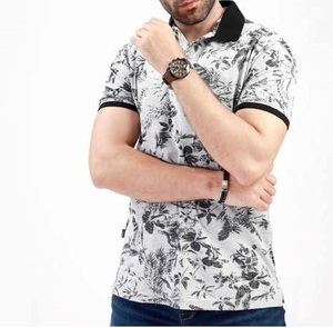 Polos personnalisés de haute qualité, écologiques, respirants, grande taille, manches courtes, imprimés par sublimation florale, avec logo personnalisé - Product Image 1