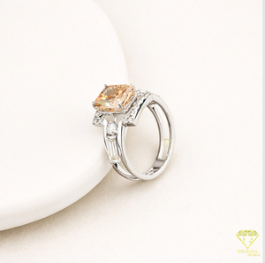 Anillo de compromiso de moissanita de la mejor calidad para mujer, inspirado en la moda nupcial contemporánea, disponible con calidad y precio de exportación. - Product Image 2