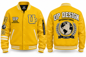 Chaqueta Universitaria Amarilla Personalizada, Chaqueta Bomber de Béisbol Premium con Logotipo Bordado, Chaqueta Unisex de Estilo Urbano - Product Image 4