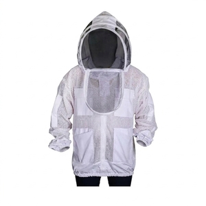 Custom White Three Layer Beekeeping Protective Jacket with Fencing Veil Loose Fit Wasp Safety Coat Unisex - Product Image 6