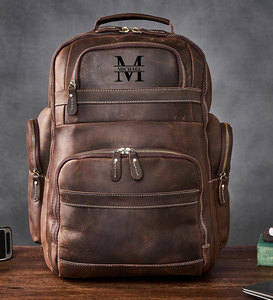 Wholesale Genuine Leather Backpack Vintage Men Travel <b>Laptop</b> <b>Rucksack</b> Custom Waterproof Business Daypack LBK-0104 - Product Image 1