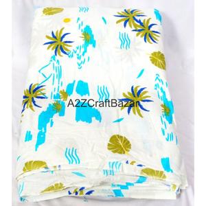 Tela Ecológica, Transpirable, Ligera, de Secado Rápido, 100% Algodón, Diseño Floral con Estampado a Mano Indio, Estilo Cruzado para Niñas - Product Image 4