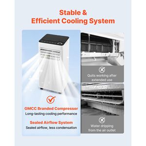 Condizionatore d'Aria Portatile da 8000 BTU con Pannello Touch LED e Telecomando 3-in-1 ASHRAE (5000 BTU SACC) per Tipi di Spine AU UK US - Product Image 5