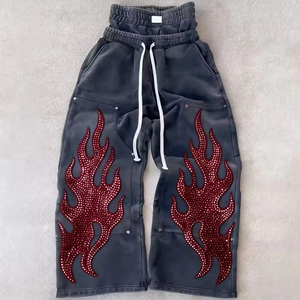 Men's Regular Fit Casual <b>Flared</b> <b>Sweatpants</b> Midweight Cotton Mid Waist Elastic Waist Eco-Friendly Breathable OEM Service - Product Image 1
