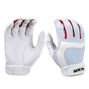 Guantes de Bateo de Cuero Personalizados en Negro/Blanco, Acolchados, con Cierre de Hebilla Ambidiestra, Tejido de Punto, para Entrenamiento de Béisbol para Adultos, en Varios Tamaños - Product Image 3